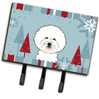 "Caroline's Treasures BB1713TH68 Winter Holiday Bichon Frise Leash or Key Holder, Large, Multicolor"
