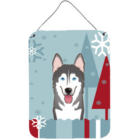 "Caroline's Treasures Winter Holiday Alaskan Malamute Wall or Door Hanging Prints BB1714DS1216, 16HX12W, Multicolor"