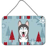 "Caroline's Treasures Winter Holiday Alaskan Malamute Wall or Door Hanging Prints BB1714DS812, 8HX12W"