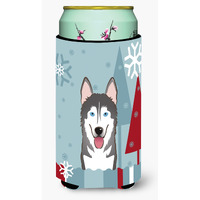 "Caroline's Treasures Winter Holiday Alaskan Malamute Tall Boy Koozie Hugger, Multicolor"