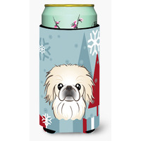 "Caroline's Treasures Winter Holiday Pekingese Tall Boy Koozie Hugger, Multicolor"