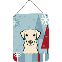 "Caroline's Treasures Winter Holiday Yellow Labrador Wall or Door Hanging Prints BB1718DS1216, 16""H x 12""W, Multicolor"