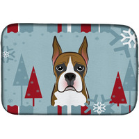 "Caroline's Treasures Winter Holiday Boxer Dish Drying Mat, 14"" x 21"""