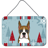 "Caroline's Treasures Winter Holiday Boxer Wall or Door Hanging Prints BB1719DS812, 8HX12W"