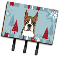 "Caroline's Treasures BB1719TH68 Winter Holiday Boxer Leash or Key Holder, Large, Multicolor"