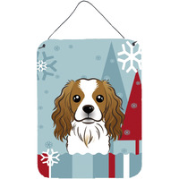 "Caroline's Treasures Winter Holiday Cavalier Spaniel Wall or Door Hanging Prints BB1720DS1216, 16HX12W, Multicolor"