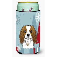 "Caroline's Treasures Winter Holiday Cavalier Spaniel Tall Boy Koozie Hugger, Multicolor"