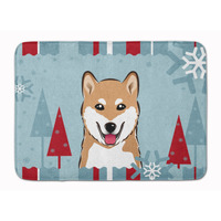 "Caroline's Treasures Winter Holiday Shiba Inu Floor Mat, 19"" x 27"", Multicolor"