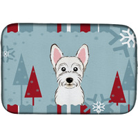 "Caroline's Treasures Winter Holiday Westie Dish Drying Mat, 14"" x 21"""