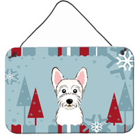 "Caroline's Treasures Winter Holiday Westie Wall or Door Hanging Prints BB1722DS812, 8HX12W"