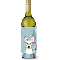 "Caroline's Treasures Winter Holiday Westie Wine Bottle Koozie Hugger, 750 ml, Multicolor"