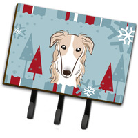 "Caroline's Treasures BB1724TH68 Winter Holiday Borzoi Leash or Key Holder, Large, Multicolor"