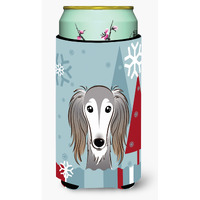 "Caroline's Treasures Winter Holiday Saluki Tall Boy Koozie Hugger, Multicolor"