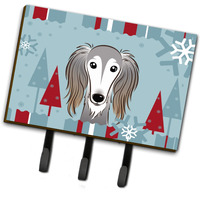 "Caroline's Treasures BB1725TH68 Winter Holiday Saluki Leash or Key Holder, Large, Multicolor"