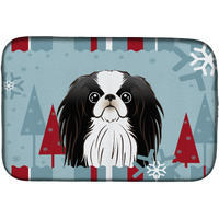 "Caroline's Treasures Winter Holiday Japanese Chin Dish Drying Mat, 14"" x 21"""