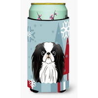 "Caroline's Treasures Winter Holiday Japanese Chin Tall Boy Koozie Hugger, Multicolor"