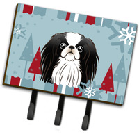 "Caroline's Treasures BB1726TH68 Winter Holiday Japanese Chin Leash or Key Holder, Large, Multicolor"