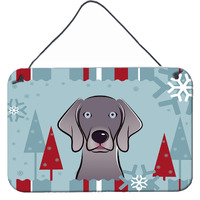"Caroline's Treasures Winter Holiday Weimaraner Wall or Door Hanging Prints BB1727DS812, 8HX12W"