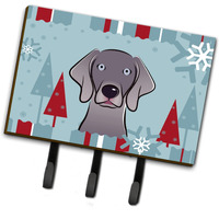 "Caroline's Treasures BB1727TH68 Winter Holiday Weimaraner Leash or Key Holder, Large, Multicolor"
