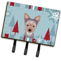 "Caroline's Treasures BB1728TH68 Winter Holiday Yorkie Puppy Leash or Key Holder, Large, Multicolor"