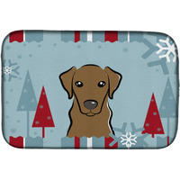 "Caroline's Treasures BB1730DDM Dish Drying Mat, 14"" x 21"", Winter Holiday"