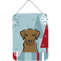 "Caroline's Treasures Winter Holiday Chocolate Labrador Wall or Door Hanging Prints BB1730DS1216, 16HX12W, Multicolor"