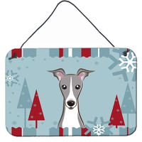"Caroline's Treasures Winter Holiday Italian Greyhound Wall or Door Hanging Prints BB1732DS812, 8HX12W"