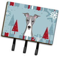 "Caroline's Treasures BB1732TH68 Winter Holiday Italian Greyhound Leash or Key Holder, Large, Multicolor"