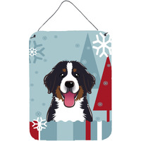 "Caroline's Treasures Winter Holiday Bernese Mountain Dog Wall or Door Hanging Prints BB1733DS1216, 16HX12W, Multicolor"