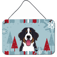 "Caroline's Treasures Winter Holiday Bernese Mountain Dog Wall or Door Hanging Prints BB1733DS812, 8HX12W, Multicolor"