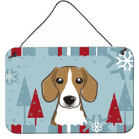 "Caroline's Treasures Winter Holiday Beagle Wall or Door Hanging Prints BB1735DS812, 8HX12W"