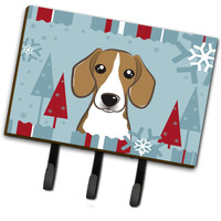 "Caroline's Treasures BB1735TH68 Winter Holiday Beagle Leash or Key Holder, Large, Multicolor"