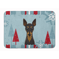 "Caroline's Treasures Winter Holiday Min Pin Floor Mat, 19"" x 27"", Multicolor"