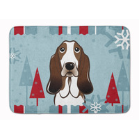 "Caroline's Treasures Winter Holiday Basset Hound Floor Mat, 19"" x 27"", Multicolor"