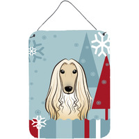 "Caroline's Treasures Winter Holiday Afghan Hound Wall or Door Hanging Prints BB1740DS1216, 16HX12W, Multicolor"