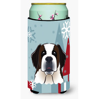"Caroline's Treasures Winter Holiday Saint Bernard Tall Boy Koozie Hugger, Multicolor"