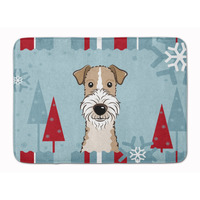 "Caroline's Treasures Winter Holiday Wire Haired Fox Terrier Floor Mat, 19"" x 27"", Multicolor"