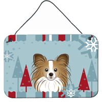 "Caroline's Treasures Winter Holiday Papillon Wall or Door Hanging Prints BB1744DS812, 8HX12W"