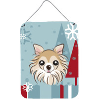 "Caroline's Treasures Winter Holiday Chihuahua Wall or Door Hanging Prints BB1747DS1216, 16HX12W, Multicolor"