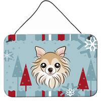 "Caroline's Treasures Winter Holiday Chihuahua Wall or Door Hanging Prints BB1747DS812, 8HX12W"