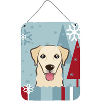 "Caroline's Treasures Winter Holiday Golden Retriever Wall or Door Hanging Prints BB1748DS1216, 16HX12W, Multicolor"