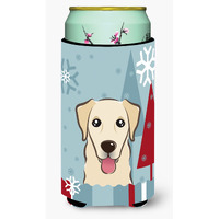 "Caroline's Treasures BB1748TBC Winter Holiday Golden Retriever Tall Boy Koozie Hugger, Multicolor"