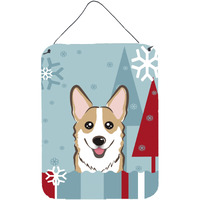 "Caroline's Treasures Winter Holiday Sable Corgi Wall or Door Hanging Prints BB1749DS1216, 16HX12W, Multicolor"