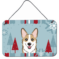 "Caroline's Treasures Winter Holiday Sable Corgi Wall or Door Hanging Prints BB1749DS812, 8HX12W"