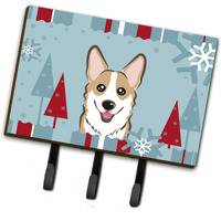 "Caroline's Treasures BB1749TH68 Winter Holiday Sable Corgi Leash or Key Holder, Large, Multicolor"