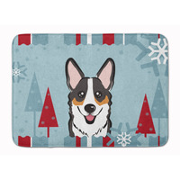"Caroline's Treasures Winter Holiday Tricolor Corgi Floor Mat, 19"" x 27"", Multicolor"