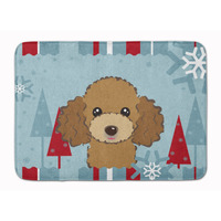 "Caroline's Treasures Winter Holiday Chocolate Brown Poodle Floor Mat, 19"" x 27"", Multicolor"