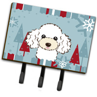 "Caroline's Treasures BB1753TH68 Winter Holiday White Poodle Leash or Key Holder, Large, Multicolor"