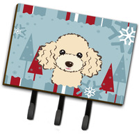"Caroline's Treasures BB1754TH68 Winter Holiday Buff Poodle Leash or Key Holder, Large, Multicolor"