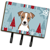 "Caroline's Treasures BB1756TH68 Winter Holiday Jack Russell Terrier Leash or Key Holder, Large, Multicolor"